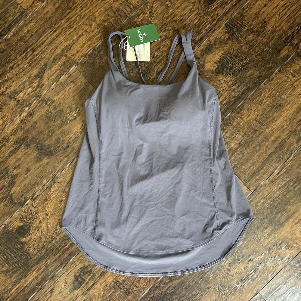 Halara Women's UltraSculpt Round Neck Curved Hem Workout Tank Blue/Grey Medium